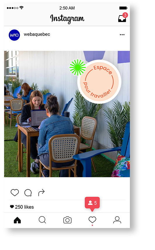 publication instagram pour le web à Québec